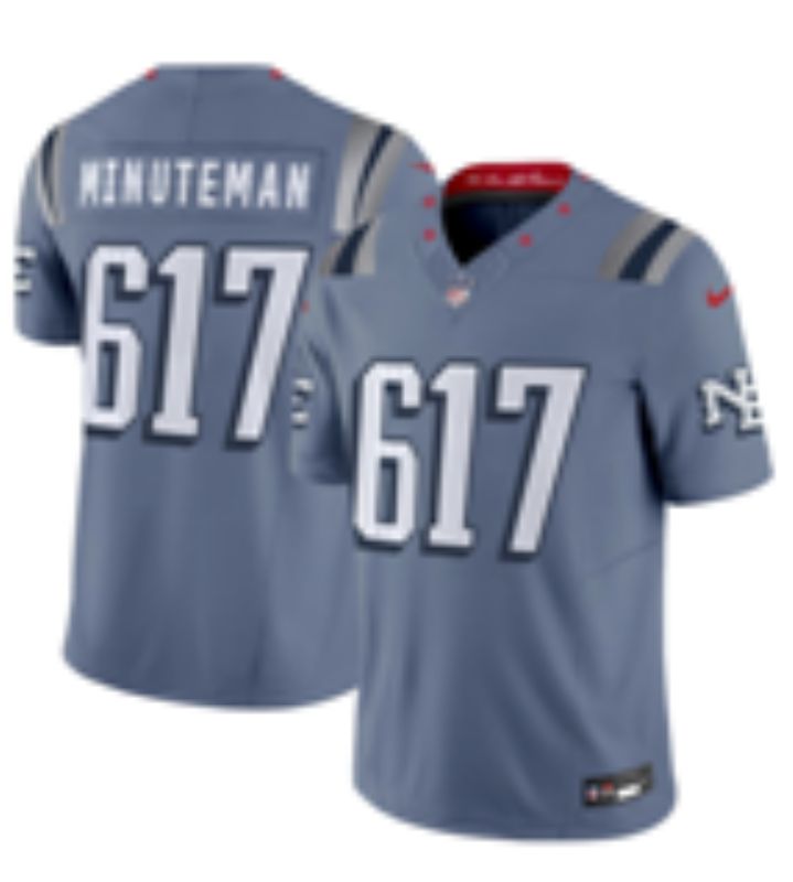Men 2026 New England Patriots 617 Minuteman blue 5th generation Throwback Nike Limited NFL Jersey style 003